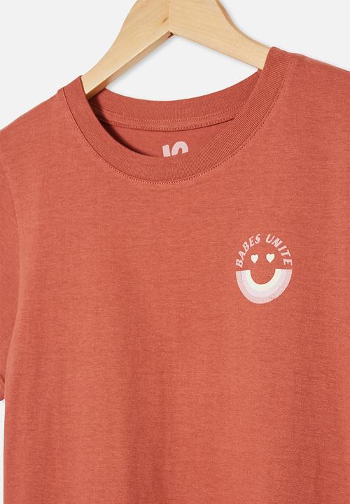 Free by Cotton On - Girls classic short sleeve tee - chutney
