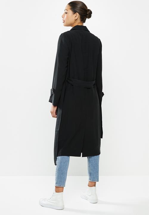 Cotton On - Casual drapey trench - black