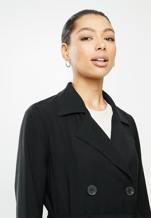 Cotton On - Casual drapey trench - black