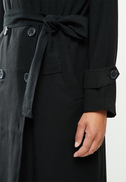 Cotton On - Casual drapey trench - black