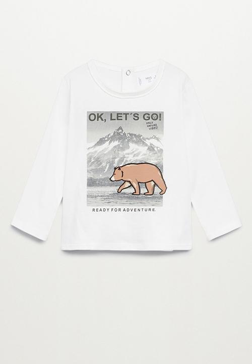 MANGO - Bear long sleeve tee - natural