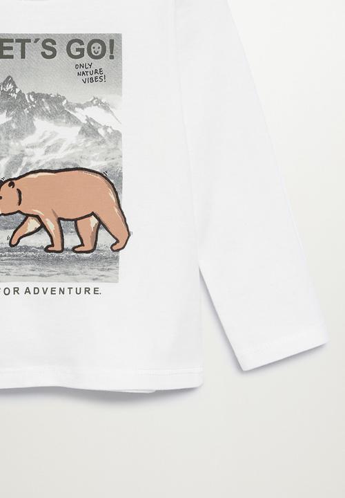 MANGO - Bear long sleeve tee - natural