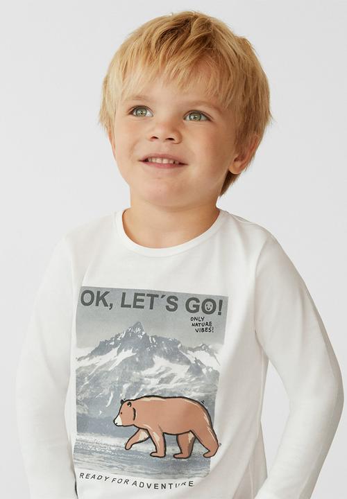 MANGO - Bear long sleeve tee - natural