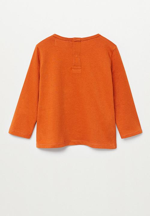 MANGO - Bear long sleeve tee - orange