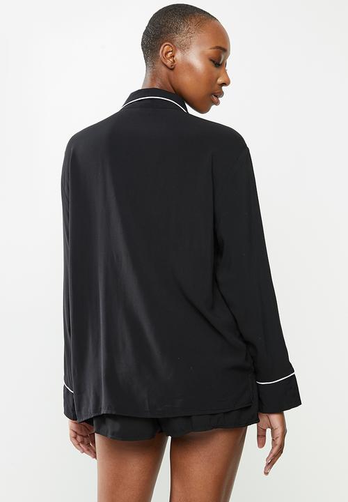 Superbalist - Sleep shirt & shorts set - black