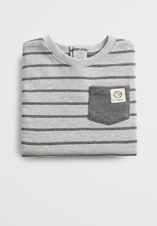 MANGO - Stripes sweatshirt - grey