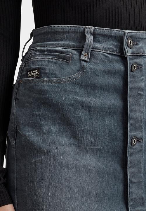 G-STAR - Noxer navy pencil button skirt - blue