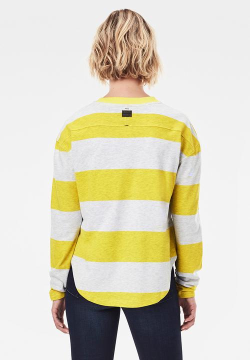 G-STAR - Striped sweater - yellow & white 