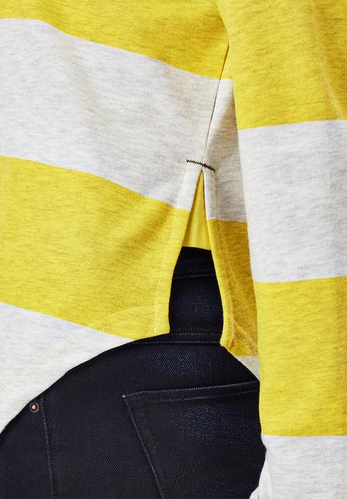 G-STAR - Striped sweater - yellow & white 
