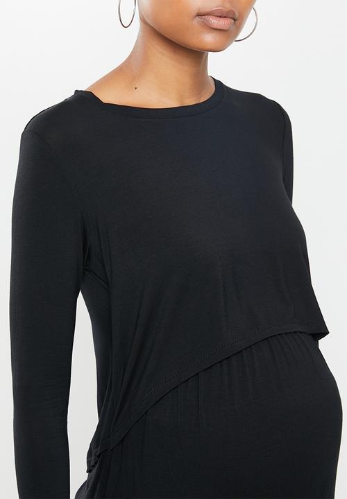 Cotton On - Maternity 2 in 1 long sleeve top_2 pack - black & grey 