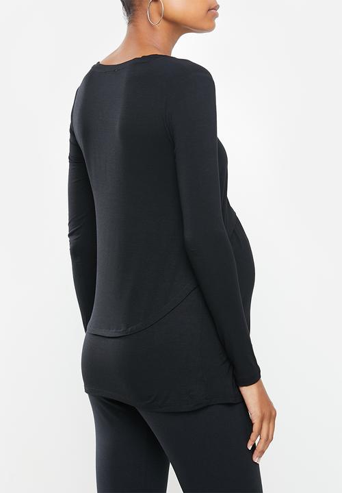 Cotton On - Maternity 2 in 1 long sleeve top_2 pack - black & grey 