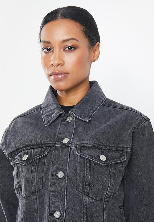 Missguided - Petite oversized denim jacket - black