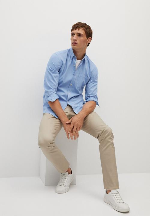 MANGO - Twill shirt - blue