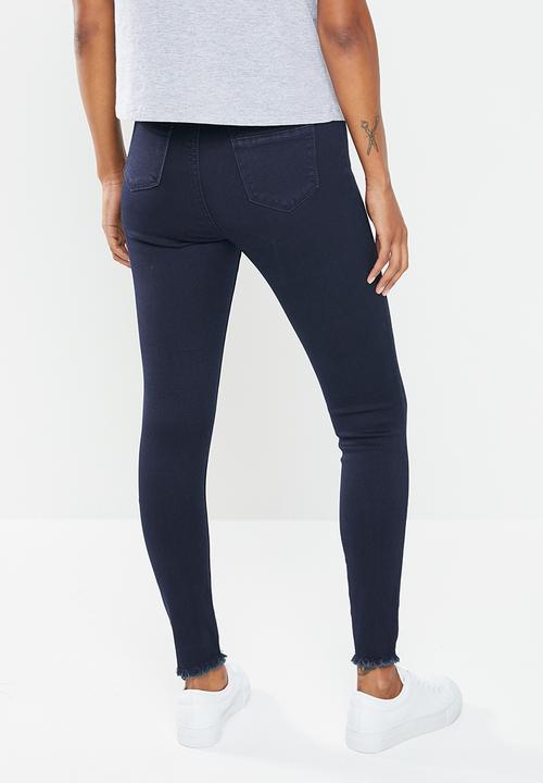 Missguided - Petite vice button up skinny jean - blue