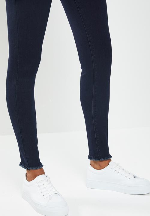 Missguided - Petite vice button up skinny jean - blue