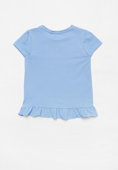 GUESS - Girls peyton hem frill tee - blue
