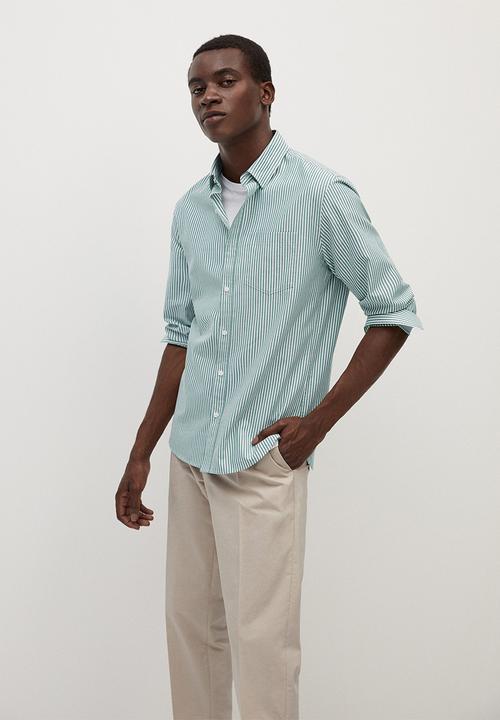 MANGO - Kodak shirt - green & white 