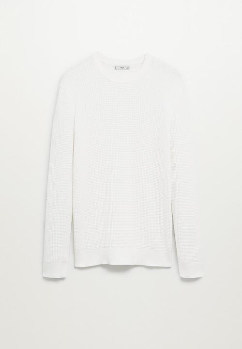 MANGO - Rose sweater - white
