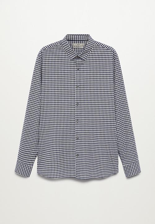 MANGO - Vichy shirt - navy & white 