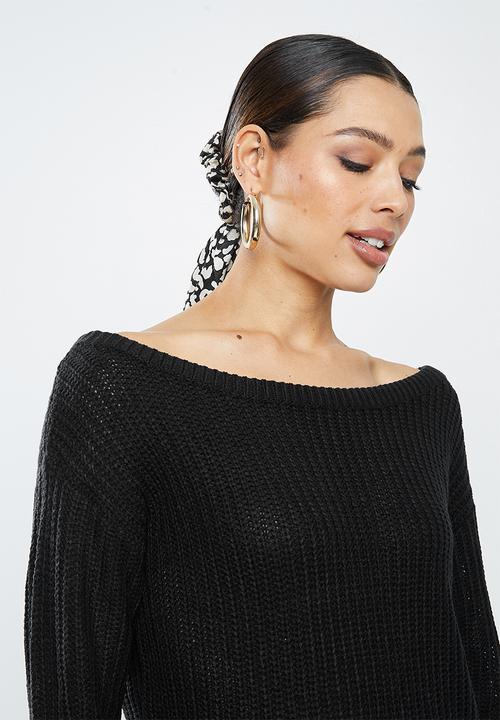 Missguided - Ayvan off shoulder jumper dress - black
