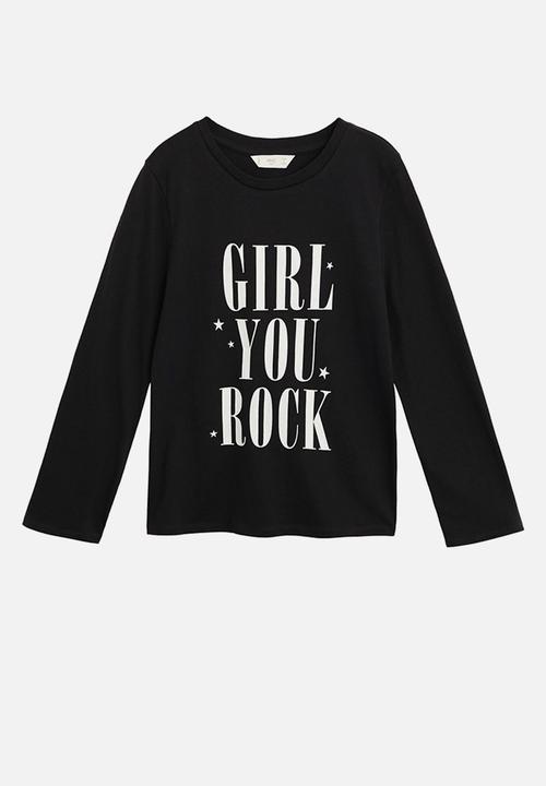 MANGO - Sheldon long sleeve tee - black