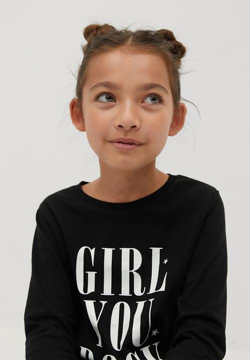 MANGO - Sheldon long sleeve tee - black