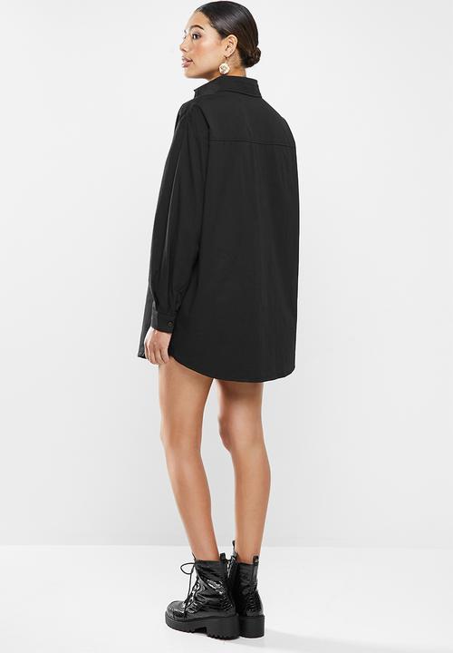 Missguided - Oversized shirt dress missguided - black