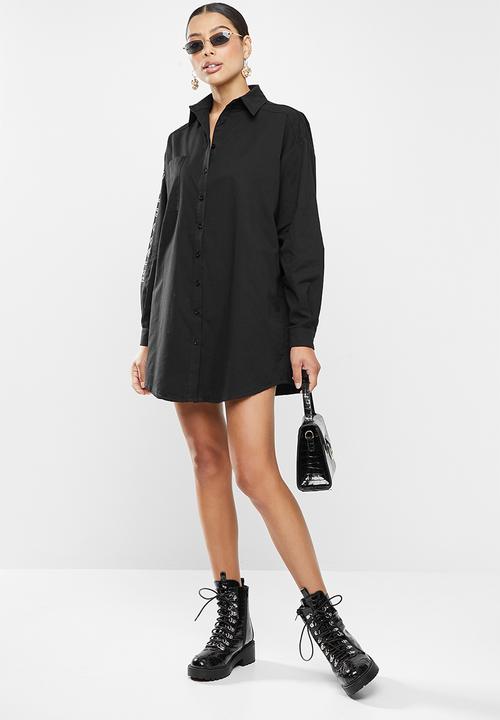 Missguided - Oversized shirt dress missguided - black
