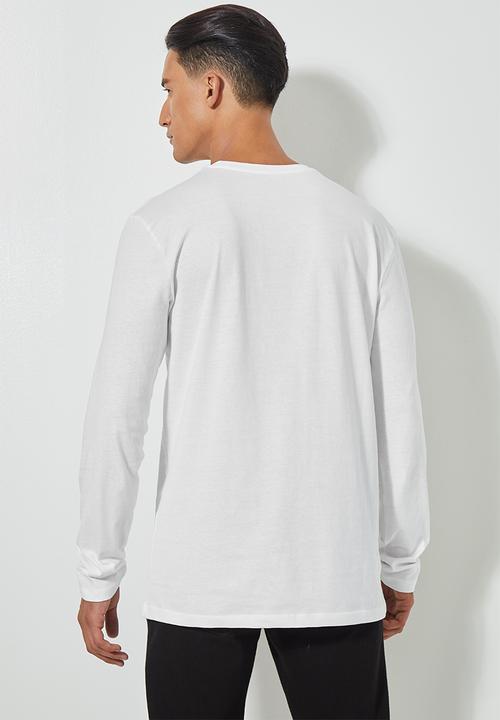 Superbalist - Nate long sleeve crew neck tee - white
