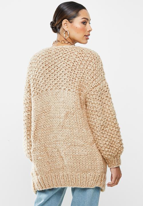 Missguided - Handknit cardigan - brown 
