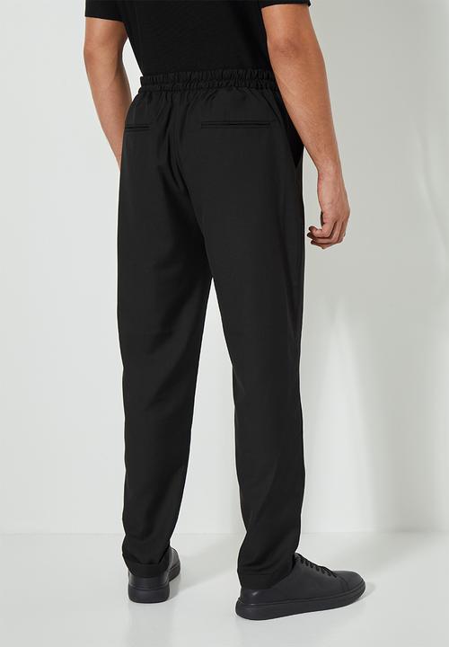 Superbalist - Deco elastic waistband tapered trousers - black