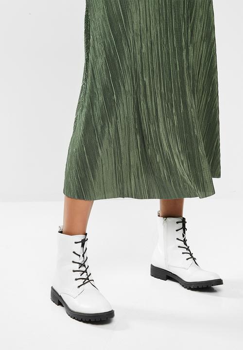 Missguided - A-line plisse midi skirt - khaki