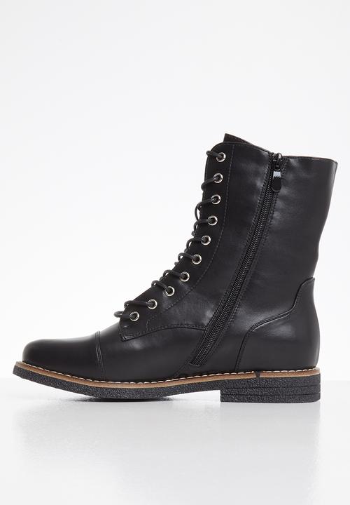 Butterfly Feet - Denny combat boot - black