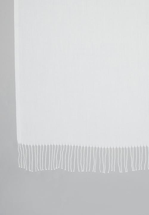edit - Fringed infinity scarf - white