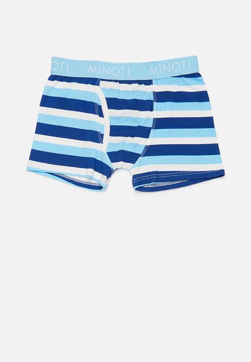 MINOTI - Boys 3pk skater boxers aop - blue & white 