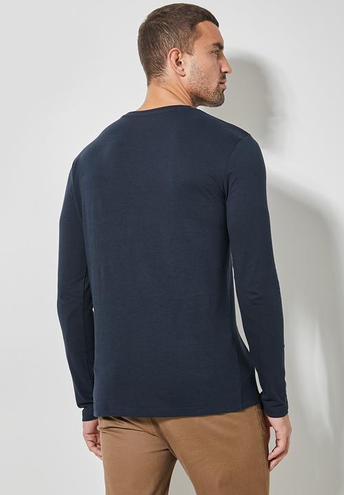 Superbalist - Nate long sleeve crew neck tee - navy