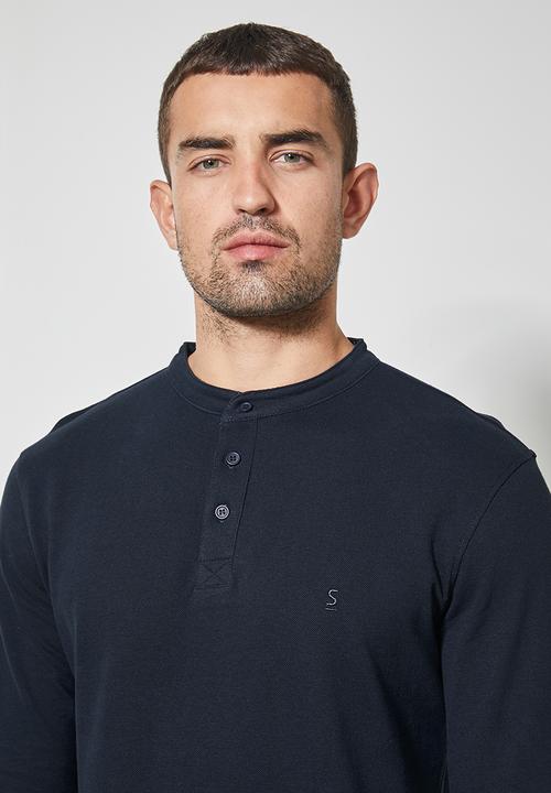 Superbalist - Siya long sleeve mandarin collar - navy