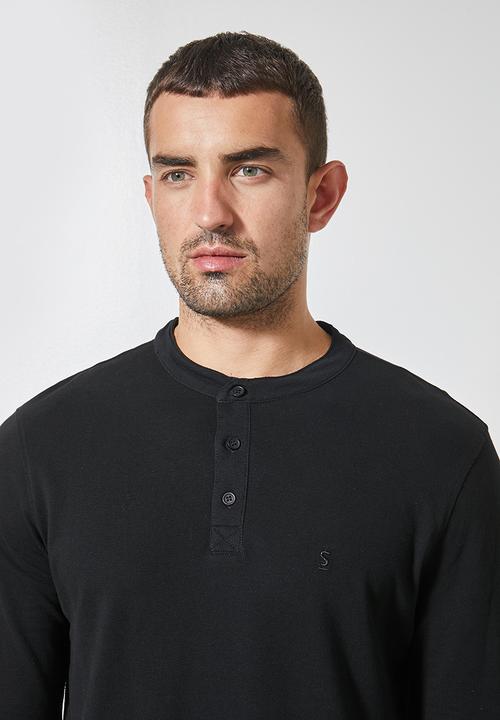 Superbalist - Siya long sleeve mandarin collar - black