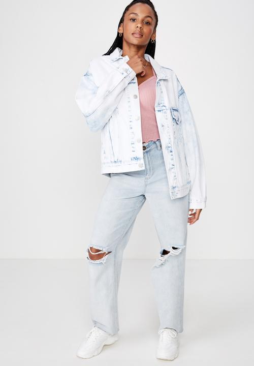 Factorie - Oversized denim jacket - light blue 