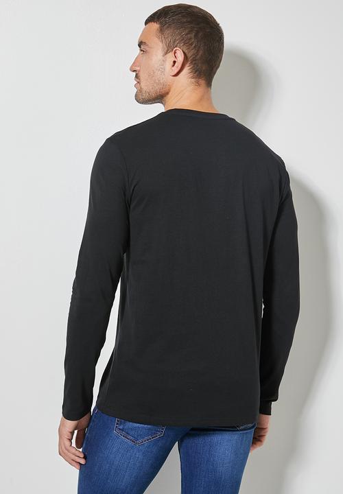 Superbalist - Nate long sleeve crew neck tee - black