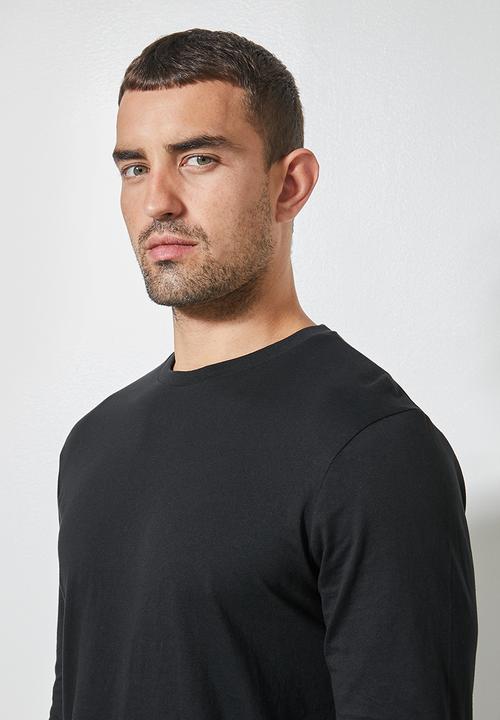 Superbalist - Nate long sleeve crew neck tee - black