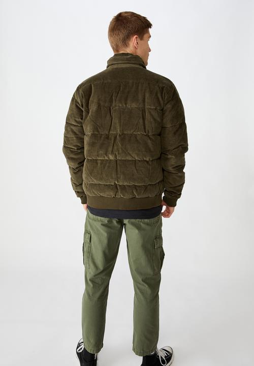 Cotton On - Cord puffer jacket - khaki