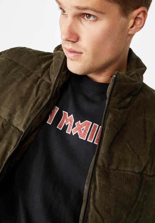 Cotton On - Cord puffer jacket - khaki