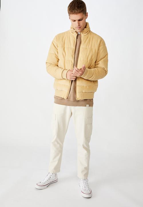 Cotton On - Cord puffer jacket - sand