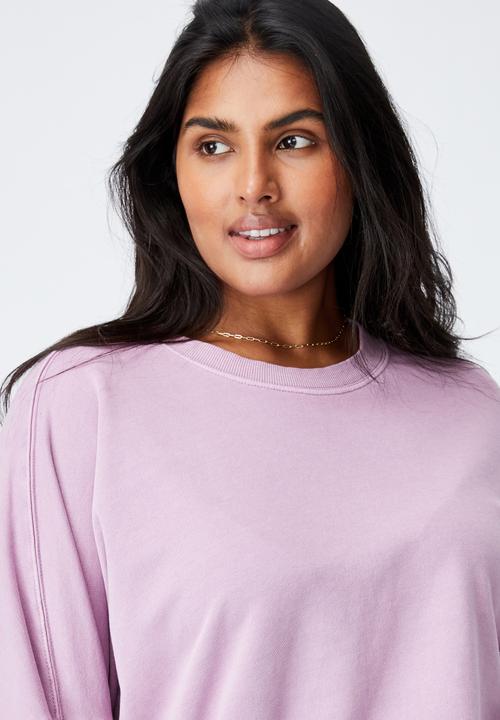 Cotton On - Curve harper crew crop pullover - purple 