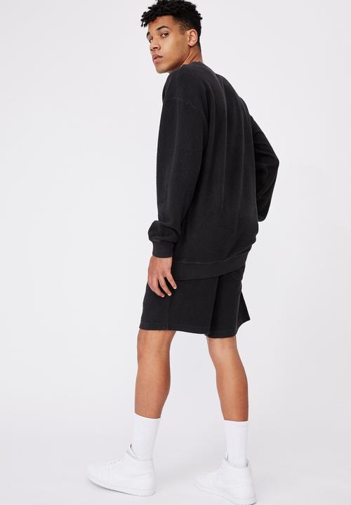 Factorie - Reverse fleece crew - washed black