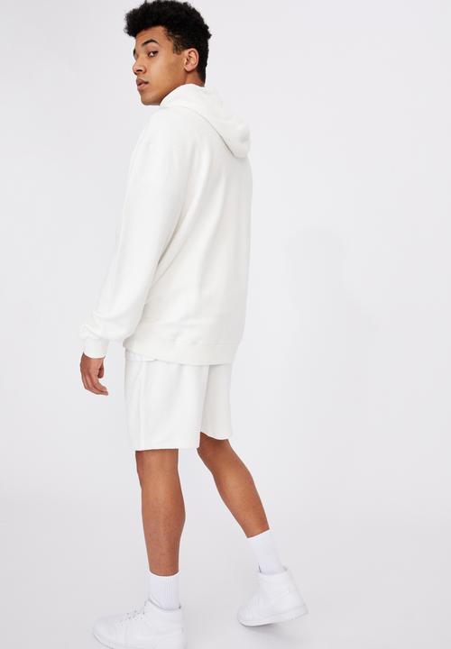 Factorie - Reverse fleece hoodie - white