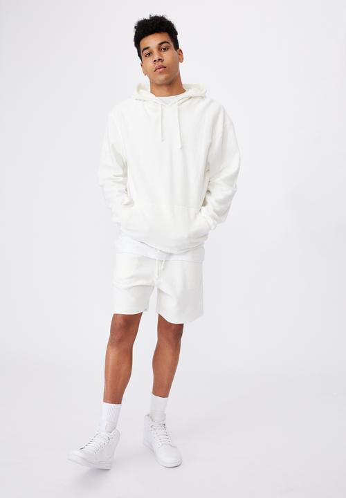 Factorie - Reverse fleece hoodie - white