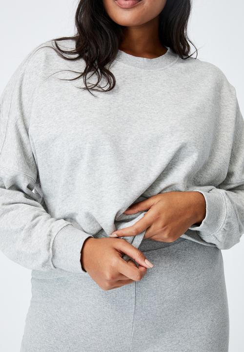 Cotton On - Curve harper crew crop pullover - grey 