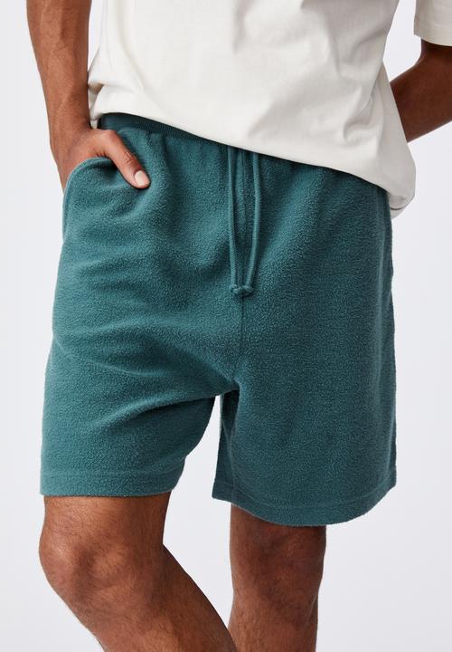 Factorie - Reverse fleece track short - teal 